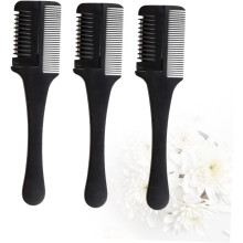 3-delige set haarknipkammen voor doe-het-zelf haarknipbeurten, inclusief zwarte trimmers voor persoonlijke styling en het knippen van de pony thuis.