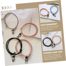 2pcs Astronaut Hair Rope Bracelets Magnetic Hair Ties for Friends and Couples Skin Friendly Comfortable Rubber Band Accessories