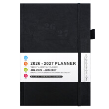 Planificateur d'agenda 2026, planificateur quotidien,-noir