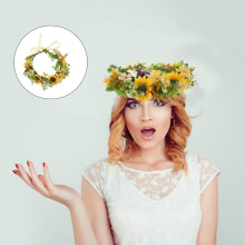 Sonnenblumenkranz, Blumenkrone, Haarreif mit verstellbarem Band, Design für Damen, Hochzeitsfoto-Requisite, Festivaldekoration für Brautpaare