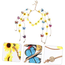 Haarband mit Schmetterlings- und Sonnenblumenmotiv im Boho-Stil für Damen, leicht, farbecht, ideal für Partys