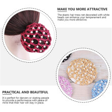 13pcs Crocheted Hairnet for Women Snood Elastic Flight Attendant Hair Bun Cover for Dancer Daily Use Random Color