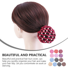13 piezas de redecillas de ganchillo para mujer, snood elástico, cubrepelo para azafata, bailarina, uso diario, color aleatorio.