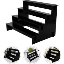 4-stufiges, multifunktionales Regal aus schwarzem Acryl, Organizer für Parfüm und Lotionen, Ablage für Hautpflegeprodukte, Kosmetiktablett