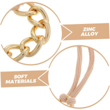 2pcs Boho Style Hair Ties Hair Bands Metal Chain Hair Tie Elastic Ponytail Holders Metal Ponytail Ring