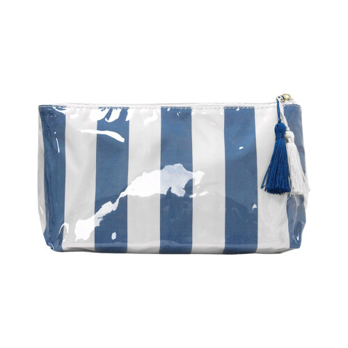 Large Clear Waterproof Makeup Bag With Stylish-Navy blue