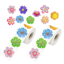 1000Pcs Colorful PET Flower Sticker Floral Wrapping Labels For