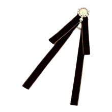 Pearls Embellished Velvets Lapel Pin Accessory For-Dark Brown
