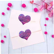 Holografische lila Herzaufkleber, 3,8 cm Rolle – Selbstklebende Backetiketten, Scrapbooking-Herzen