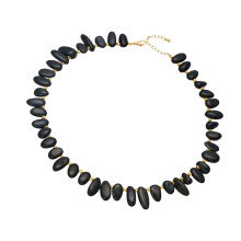 Collier élégant de clavicule de perles géométriques avec-Noir