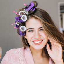 2er-Pack Lockenwickler-Set mit Fischernetz und Heißnadeln für Damen und Mädchen (Farbe zufällig)