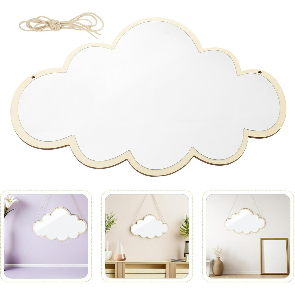 Photos - Mirror HKHBJS 2pcs Cloud  Acrylic Wood Frame Cloud-Shaped Hanging Decorative  for Boys and Girls Bedroom Living Entryway 