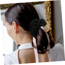 2 buc dublu dantelă păr cravată elastică păr Scrunchies pentru fete coadă de cal suporturi benzi Scrunchy mari pentru femei bandă feminină