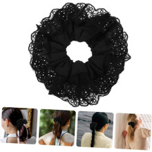 2pcs Double Lace Hair Tie Elastic Hair Scrunchies para meninas Ponytail Holders Grandes bandas Scrunchy para mulheres Banda feminina