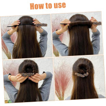 3pcs Rhinestone Hair Bun Maker Tool Easy Decorative Hair Accessories for Sports Cheerleading Daily Use