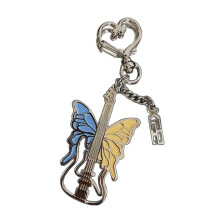 Fashionable Butterfly Bass Keyring Trendy Music Jewelry Gift