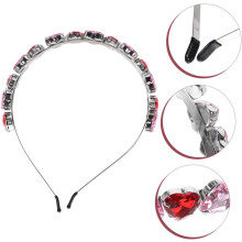 2 stuks strass hartvormige haarbanden voor dames, met kristallen versierde haarbanden voor Valentijnsdag en bruidskapsels.