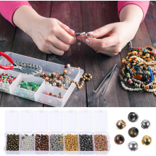2Mm Electroplated Iron Beads Set for DIY Jewelry Making, Mixed Iron Beads Kit