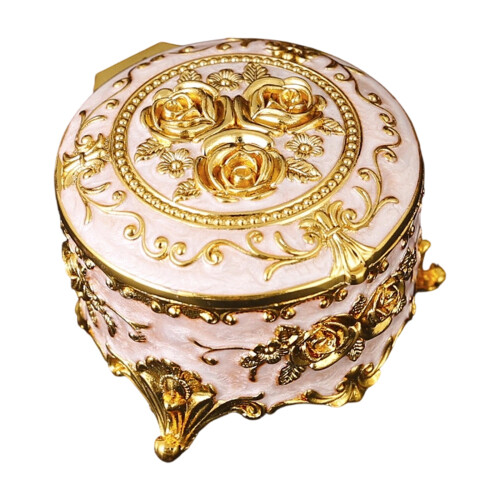 Decorative Round Accessory Organizers Featuring-golden white