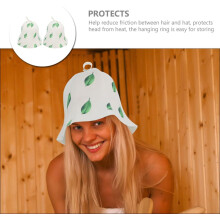 Lot de 2 bonnets de sauna en feutre pour femmes et filles, protègent la tête de la chaleur, faciles à ranger.