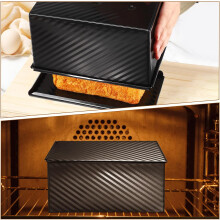 Bread Mold Loaf Pan with Lid 9.5x4.5x3.5 Inch Carbon Steel Rectangular Bread Box