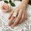 Modischer quadratischer Tellerring, Statement-Fingerring mit 5