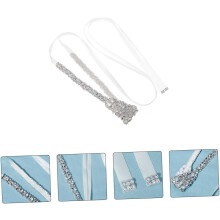 Pearl Waist Belt Hand-woven Ribbon Waistband with Diamond Rhinestones