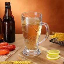 600ml stor ölmugg i glas med handtag, praktisk present