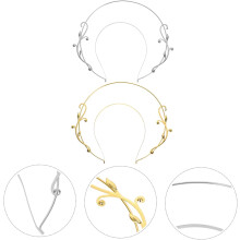 2 Stück einzigartige goldene Haarbänder/Kronen zum Selbermachen – Haarschmuck für Mädchen, modische Haarbänder für Partys