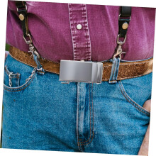 Automatischer Ratschengürtel mit Herren-Gürtelschnalle aus Metalllegierung, silberfarben, Business-Casual-Ledergürtel-Accessoire für Herren