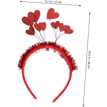 2er-Set Herz-Haarbänder, Liebes-Haarbänder für Valentinstag, Damen und Mädchen, Partyzubehör, Hochzeits-Foto-Requisiten