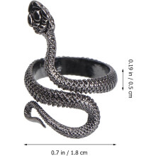 Slangenring Retro Legering Sieraden Punk Cobra Vingerring Unisex voor Feestjes en Casual Kleding Zwart