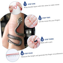 Anello a serpente in lega stile retrò, gioiello punk cobra, anello unisex per feste e abbigliamento casual, nero
