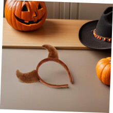 Gothic Teufelshorn-Stirnband aus Plüsch, lustiges Kuhhorn-Haarband für Halloween, Karneval, Tierkostüme, Cosplay-Events