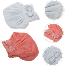 Lot de 2 bonnets de séchage en polaire corail, absorbants et idéaux pour un séchage rapide après la douche.