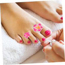Zehenspreizer aus Silikon für Nagellack und Pediküre, 24 Stück, wiederverwendbar, weich, rosa