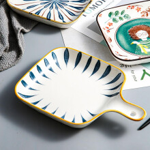 Farfurii ceramice pentru cuptorul cu microunde, ușoare, ușor de curățat, în stil nordic, pentru salată, pentru bucătărie, masă