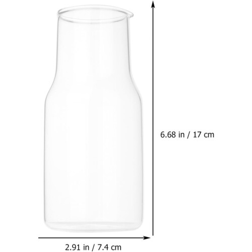 Water Jug Milk Carafe Multi-Function Glass Bottle with Cup as Lid 550ml 1