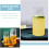Water Jug Milk Carafe Multi-Function Glass Bottle with Cup as Lid 550ml 3