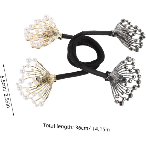 2 stk. hårknutemaker med rhinestones, fransk hårknutemaker, hårtilbehør til kvinner og jenter 1