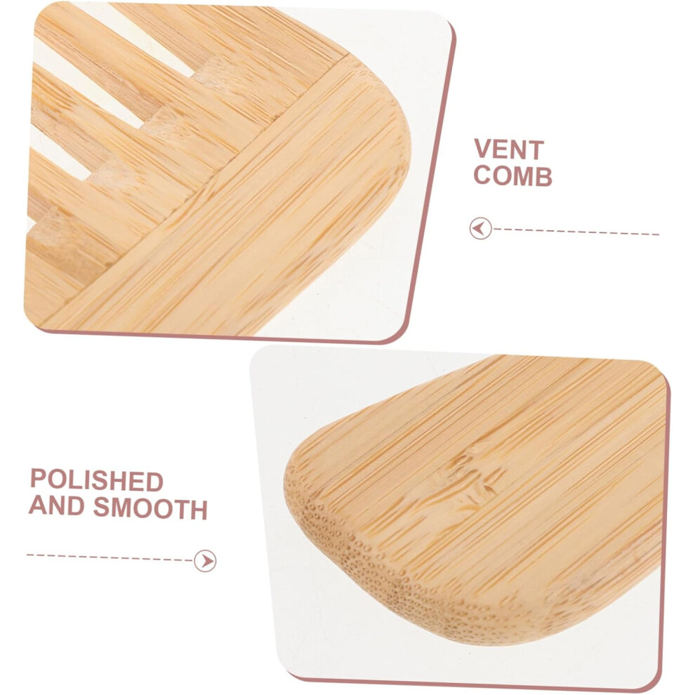 Hkhbjs 3Pcs Large Tooth Comb Bamboo Wide Tooth Comb Handle For Barber And Home Hairdressing Detangling Tool
