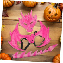 3 stk. Halloween-dragekostymesett lett, pustende vinger og halemaske