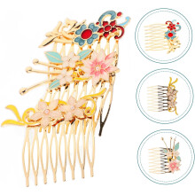 3-teiliges Set mit Lockenwicklern, umgedrehten Kämmen, eleganten Haarspangen mit Blumenmotiven für Damen und Mädchen