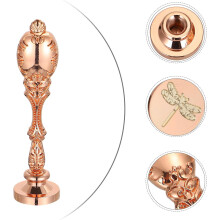 Vintage DIY cera selo selo conjunto com Rose ouro pavão alça e cobre Dragonfly cabeça