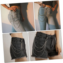 Lot de 2 chaînes de corps rétro en métal, style punk, accessoires de mode pour robe