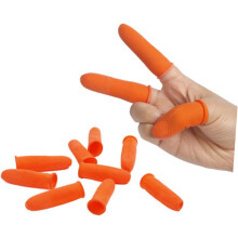 Paquete de 100 protectores de dedos antideslizantes para guantes de escribir de color naranja