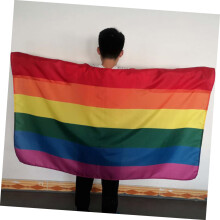 Regenbogenflaggen-Umhang aus Polyester für Pride-Dekorationen, als Flaggen-Requisite und für bequemen Tragekomfort