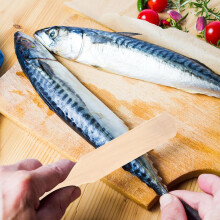 Fischschuppenschaber, Fischreinigungswerkzeug, Holzgriff, Edelstahl, schnelles und effizientes Schuppen, einfach