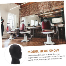 Black Foam Male Mannequin Head for Wig and Hat Display, 2pcs Life-like Model Stable Base for Home and Store Use