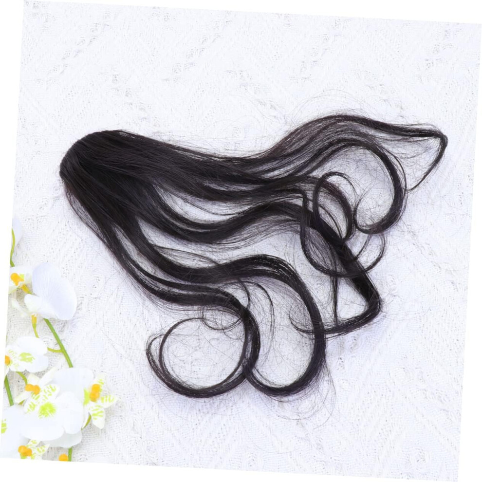 Hkhbjs Artificial Curly Hair Bangs 2Pcs Long Wig Bang Hairpieces High Temperature Fiber Wave